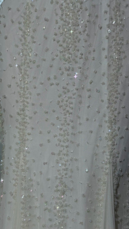 Modest Prom Dresses Mermaid Halter White Chiffon With Beading Floor Length Evening Outfits N3528
