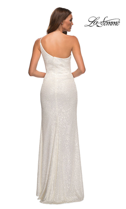 One-Shoulder Long Sequin Prom Dress by La Femme